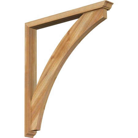 Ekena Millwork Thorton Traditional Rough Sawn Bracket w/ Offset Brace, Western Red Cedar, 4"W x 36"D x 40"H BKT0402X36X40THR01RWR